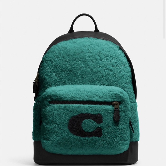 NWT Coach West Backpack With Coach Motif shearling CE437 - Picture 1 of 3